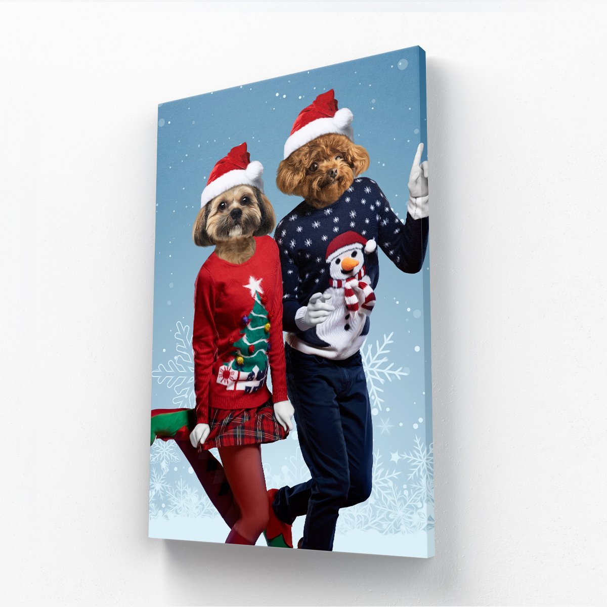 Pet Portraits | Christmas Lovers: Custom Pet Canvas | Paw & Glory
