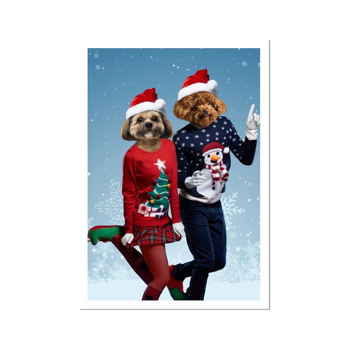 Pet Portraits | Christmas Lovers: Custom Pet Poster | Paw & Glory