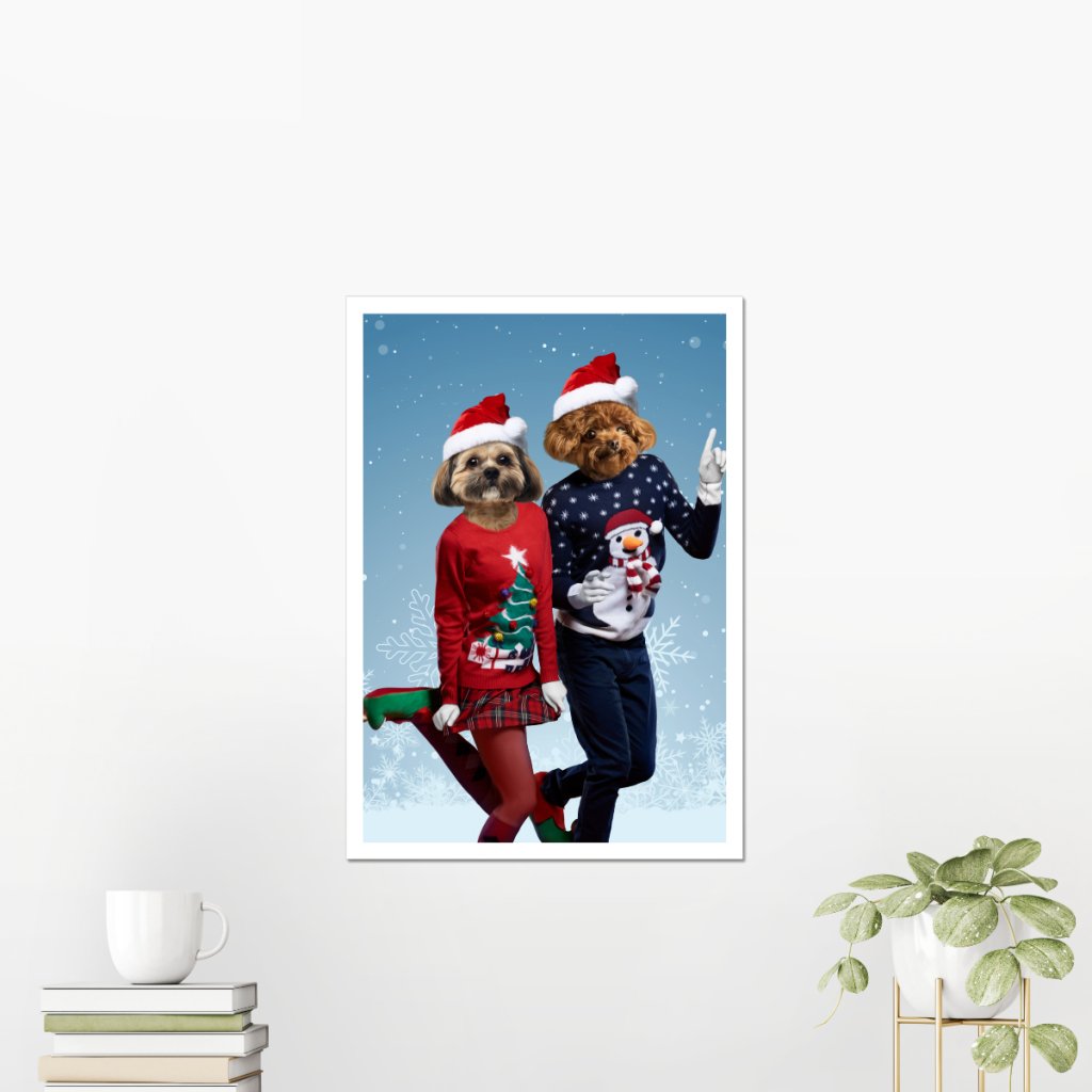 Pet Portraits | Christmas Lovers: Custom Pet Poster | Paw & Glory