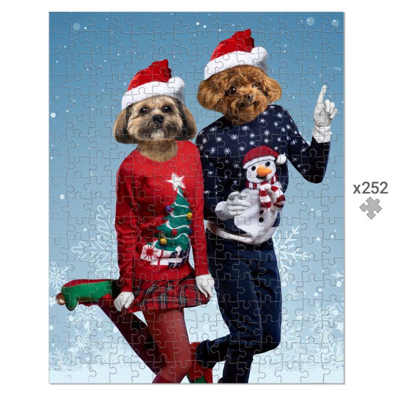 Pet Portraits | Christmas Lovers: Custom Pet Puzzle | Paw & Glory