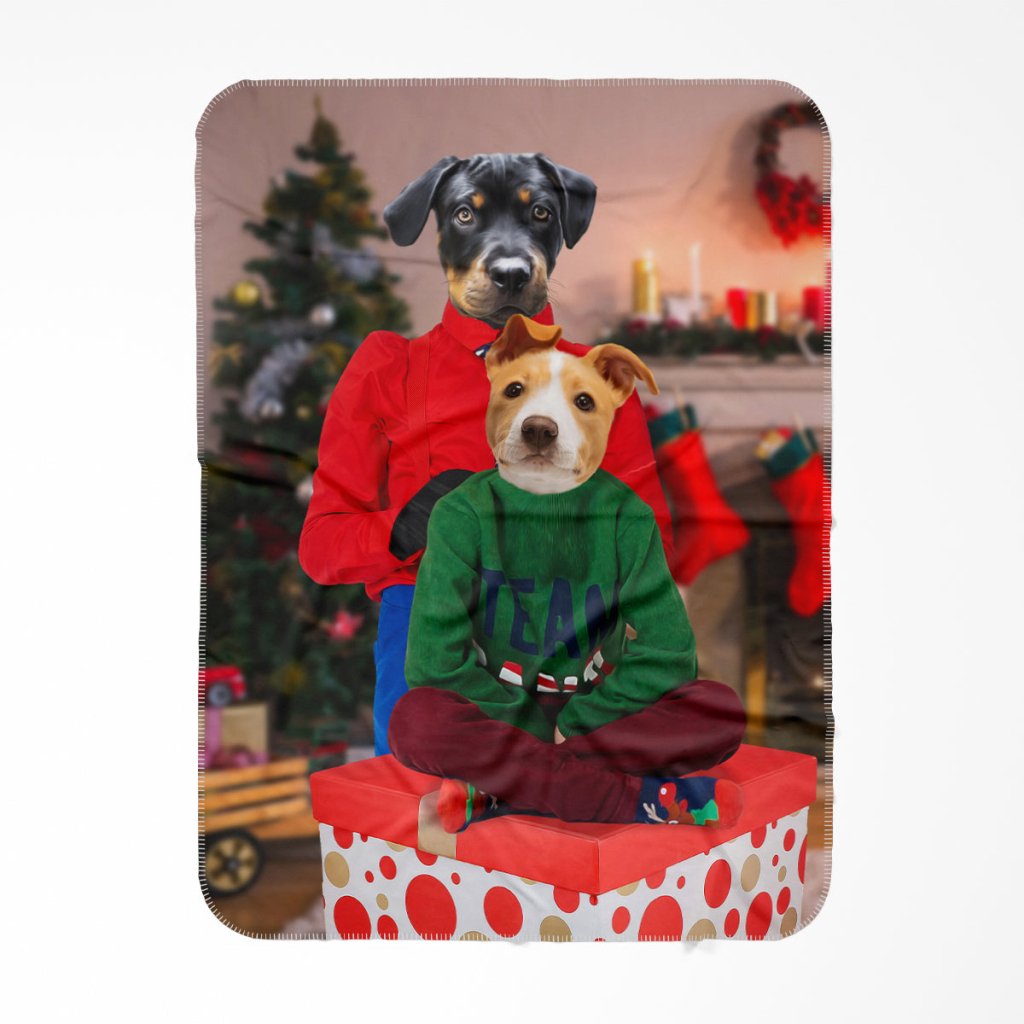 Pet Portraits | Christmas Mama & Child: Custom Pet Blanket | Paw & Glory