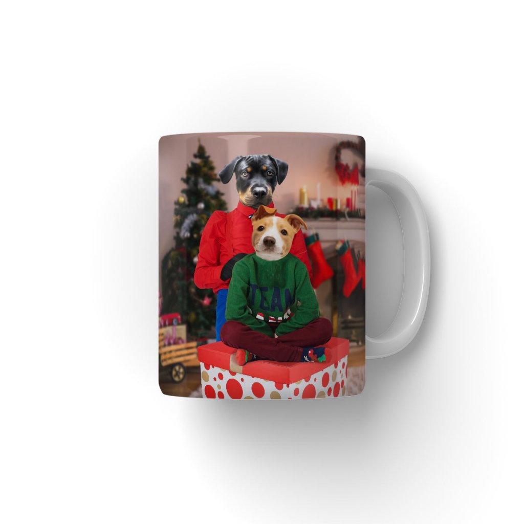 Pet Portraits | Christmas Mama & Child: Custom Pet Coffee Mug | Paw & Glory