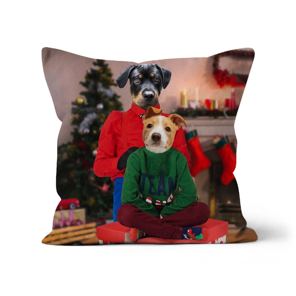 Pet Portraits | Christmas Mama & Child: Custom Pet Pillow | Paw & Glory