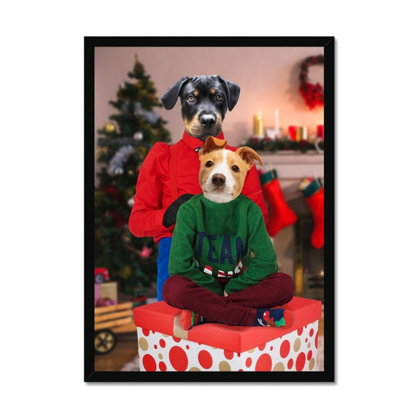 Christmas Mother And Child Custom Pet Portrait | Custom Pet Portrait | Paw & Glory