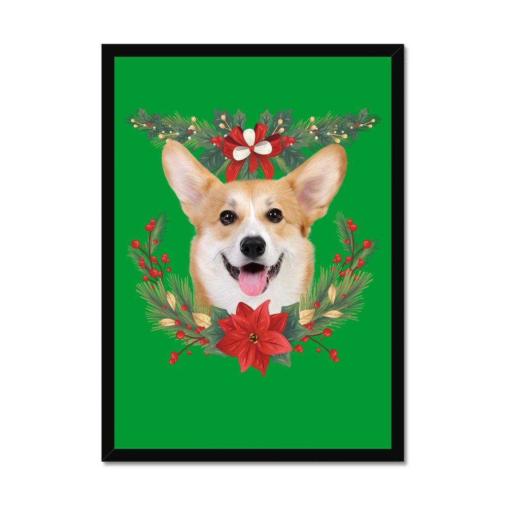 Pet Portraits | Christmas Wreath: Custom Minimalist Pet Portrait | Paw & Glory