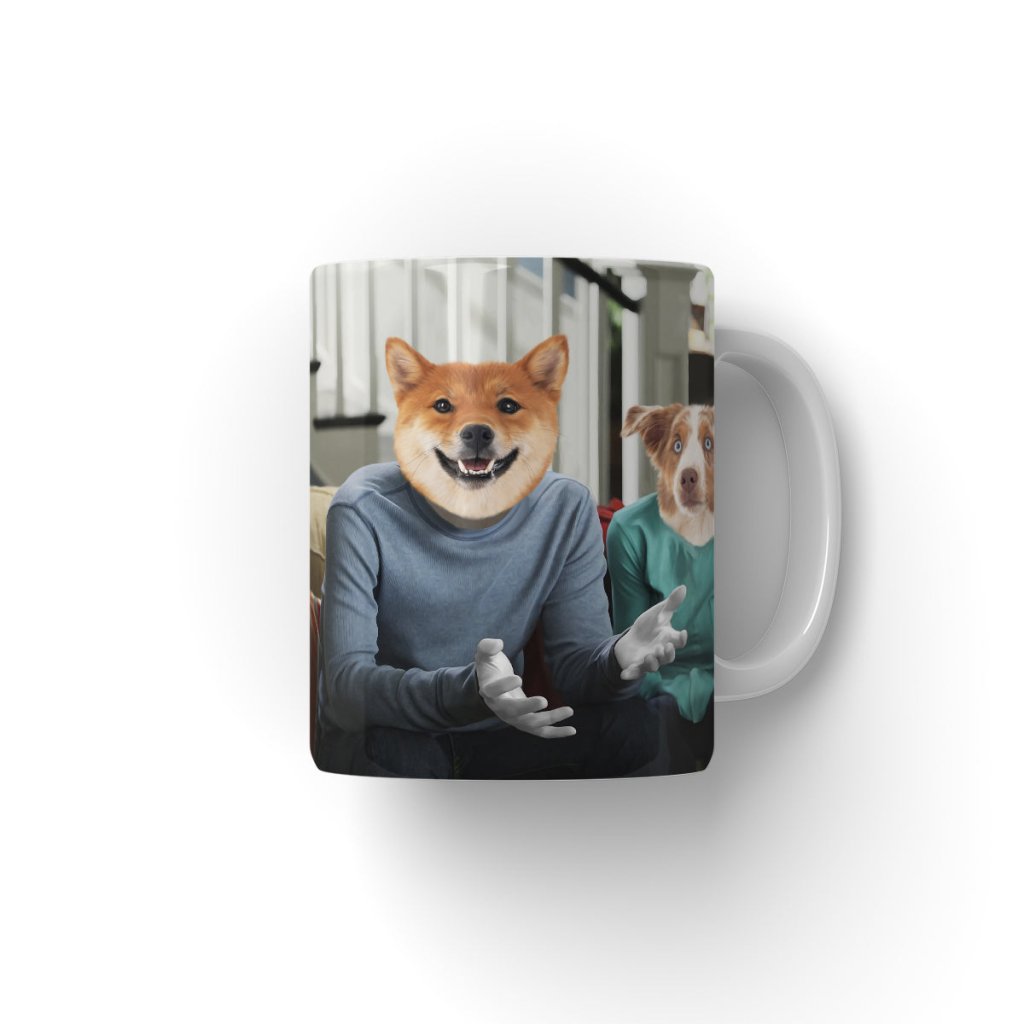 Family Sitcom Couple Custom Pet Coffee Mug | Funny Pet Portrait Gift | Paw & Glory