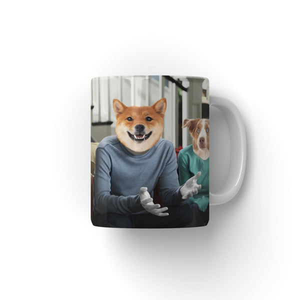 Family Sitcom Couple Custom Pet Coffee Mug | Funny Pet Portrait Gift | Paw & Glory