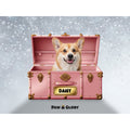 Cotton candy pink Luxury Trunk: Custom Digital Download Pet Portrait