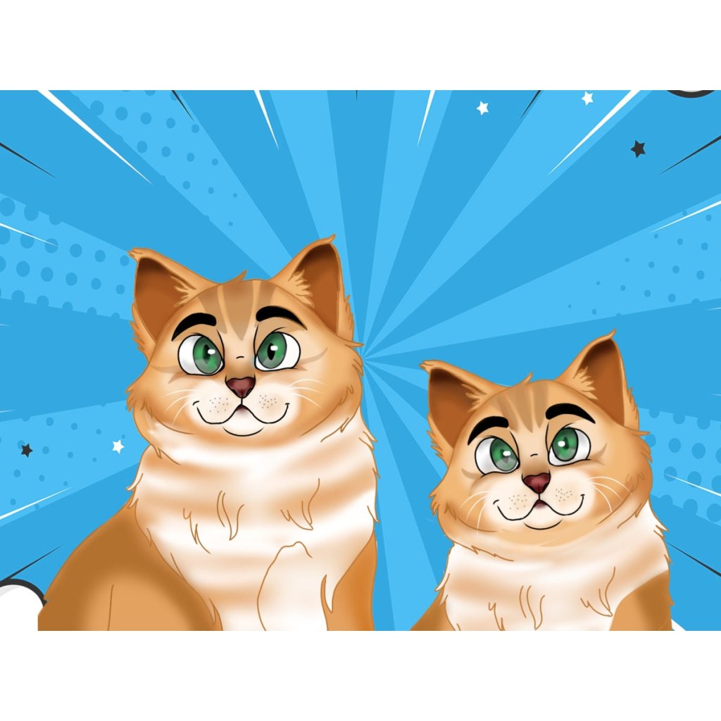 Pet Portraits | Custom Cartoon: Digital Download Pet Portrait | Paw & Glory