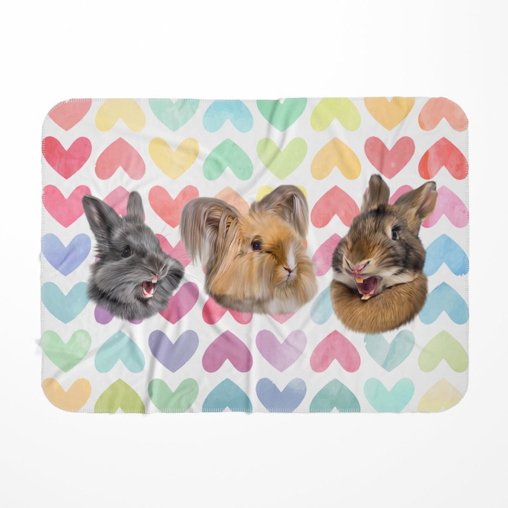 Pet Portraits | Custom Minimalist: Pet Portrait Fleece Blanket | Paw & Glory