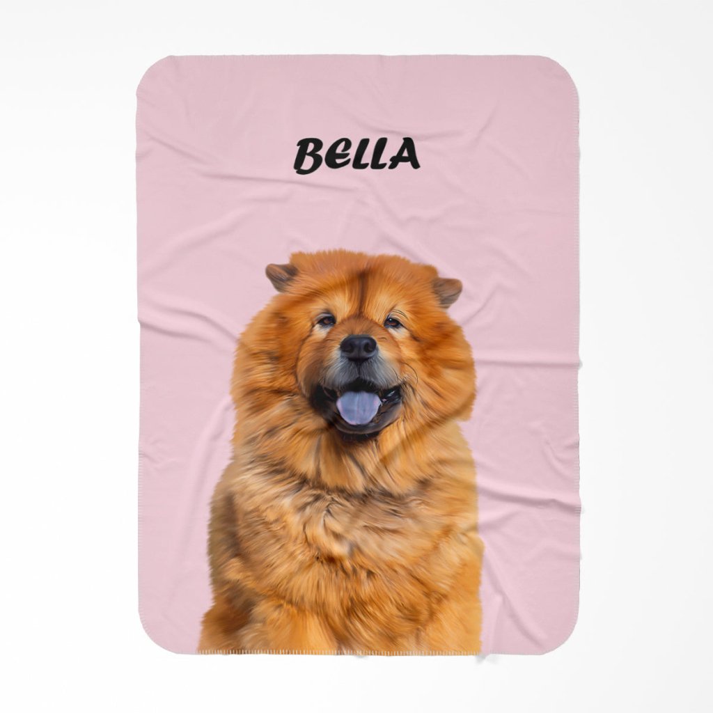 Pet Portraits | Custom Minimalist: Pet Portrait Fleece Blanket | Paw & Glory