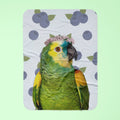 Custom Minimalist Pink Blossom Crown: Pet Portrait Fleece Blanket