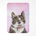 Custom Modern Floral Crown: Pet Portrait Fleece Blanket