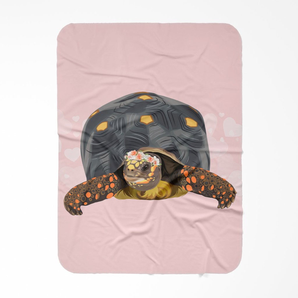 Pet Portraits | Custom Modern Full Blossom Crown: Pet Portrait Fleece Blanket | Paw & Glory