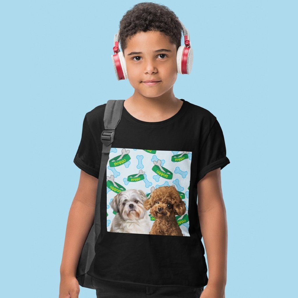 Pet Portraits | Custom Modern: Kids Unisex Pet Portrait T-Shirt | Paw & Glory