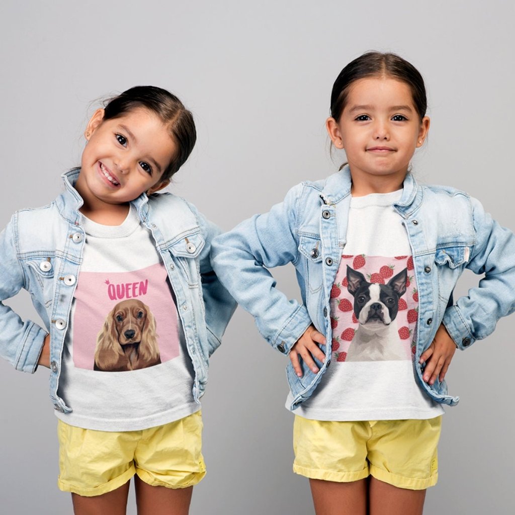 Pet Portraits | Custom Modern: Kids Unisex Pet Portrait T-Shirt | Paw & Glory