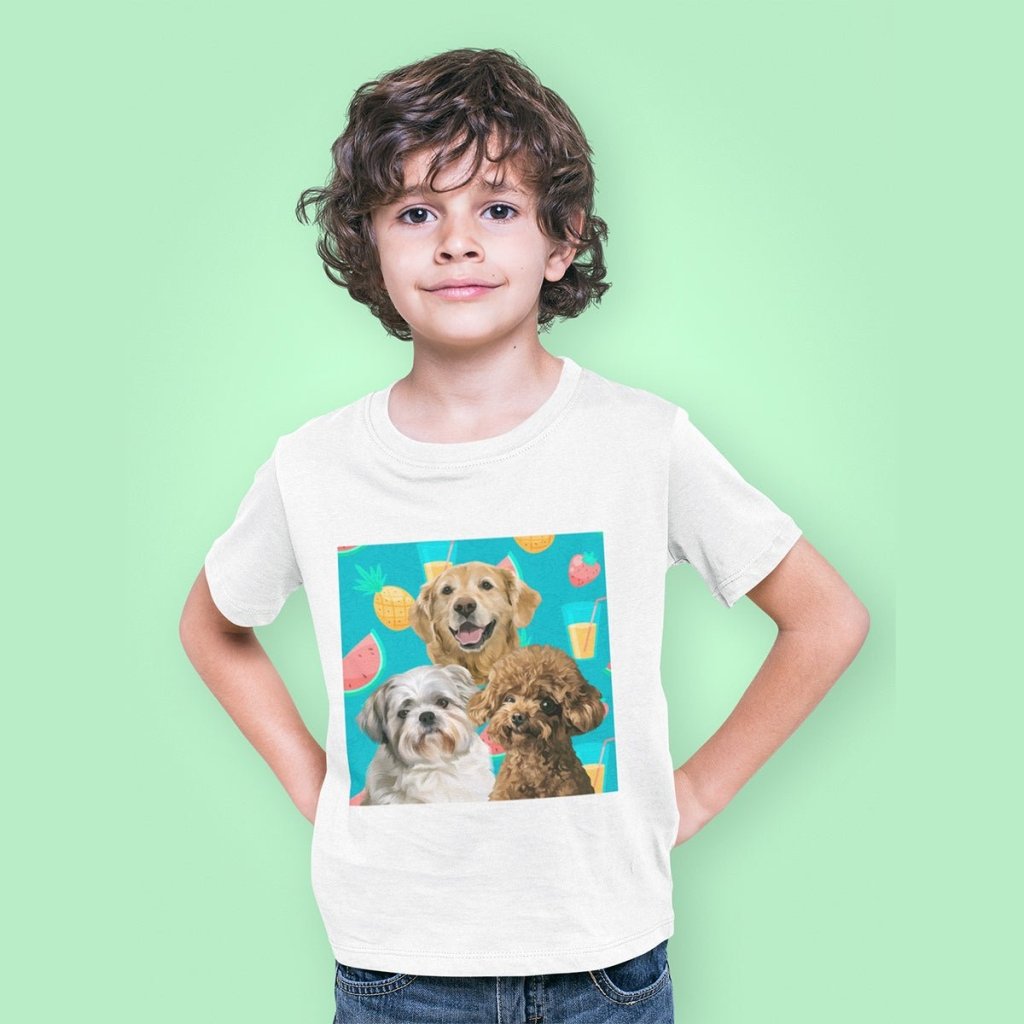 Pet Portraits | Custom Modern: Kids Unisex Pet Portrait T-Shirt | Paw & Glory