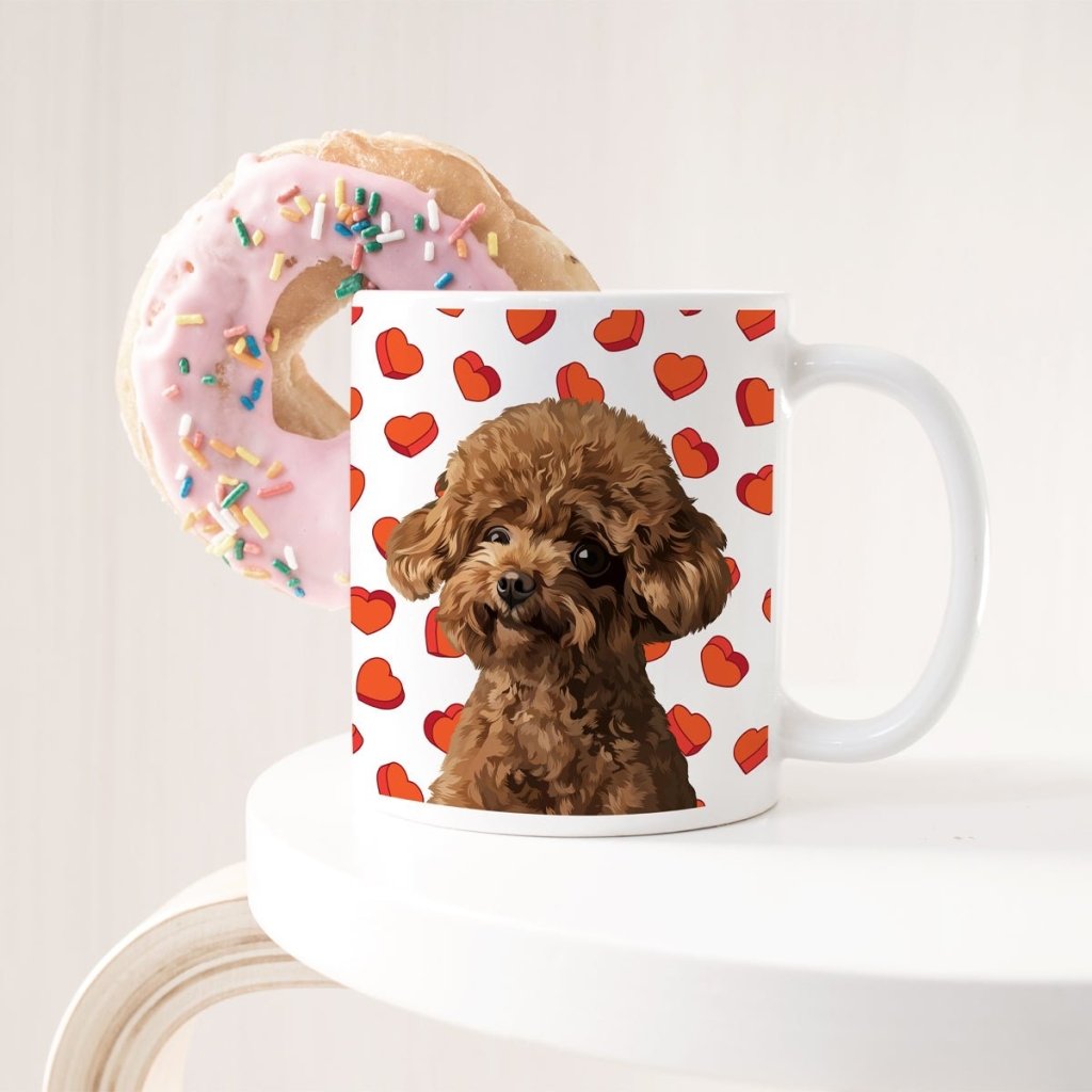 Custom Modern: Pet Portrait Coffee Mug - Paw & Glory - Dog Portraits - Pet Portraits