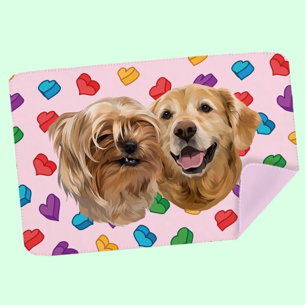 Pet Portraits | Custom Modern: Pet Portrait Fleece Blanket | Paw & Glory