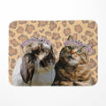 Custom Modern Pink Blossom Crown: Pet Portrait Fleece Blanket