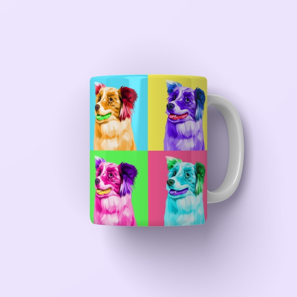 Custom Modern Pop Art: Pet Portrait Coffee Mug - Paw & Glory - Dog Portraits - Pet Portraits