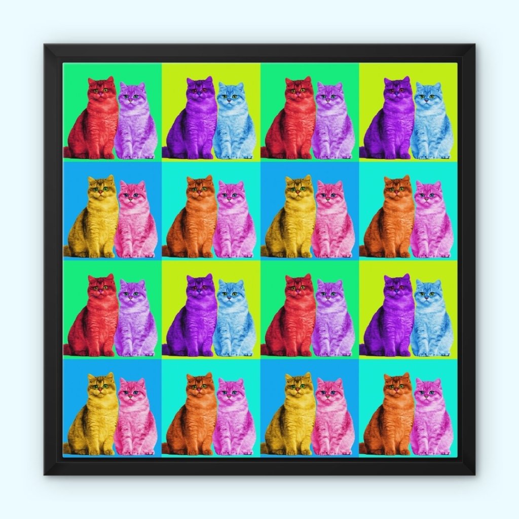 Pet Portraits | Custom Old School Pop Art: Pet Portrait Framed Canvas | Paw & Glory