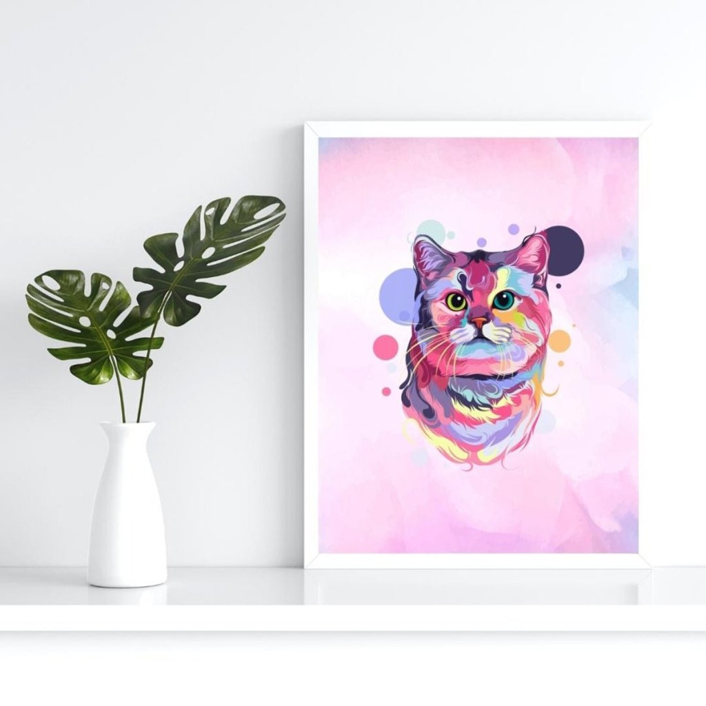 Pet Portraits | Custom Pastel Pop: Framed Pet Portrait | Paw & Glory