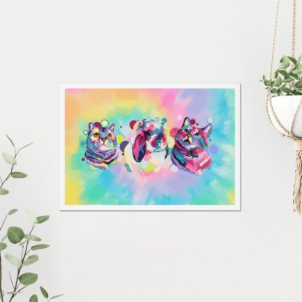 Pet Portraits | Custom Pastel Pop: Framed Pet Portrait | Paw & Glory
