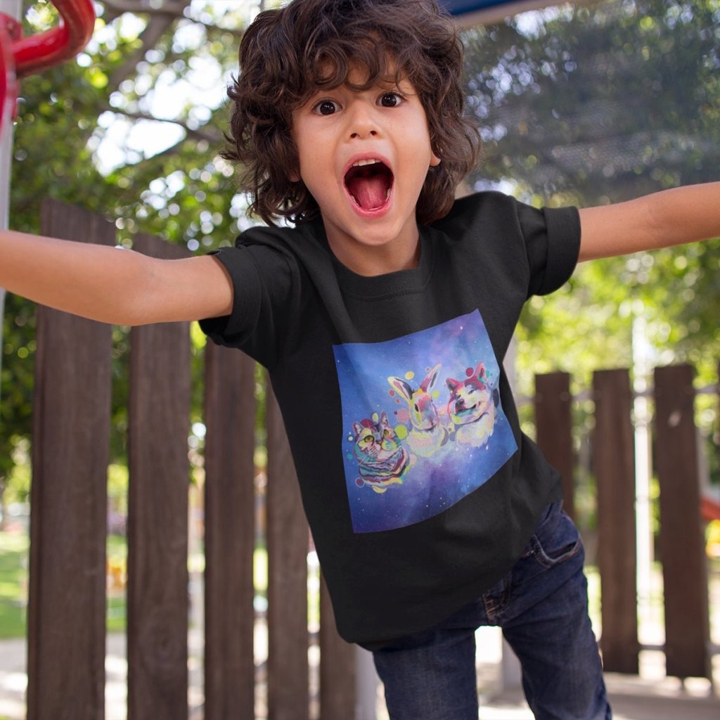 Pet Portraits | Custom Pastel Pop: Kids Unisex Pet Portrait T-Shirt | Paw & Glory