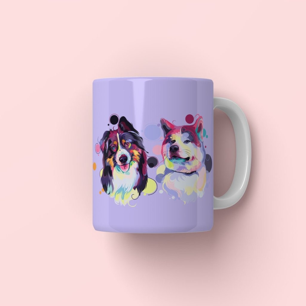 Pet Portraits | Custom Pastel Pop: Pet Portrait Coffee Mug | Paw & Glory