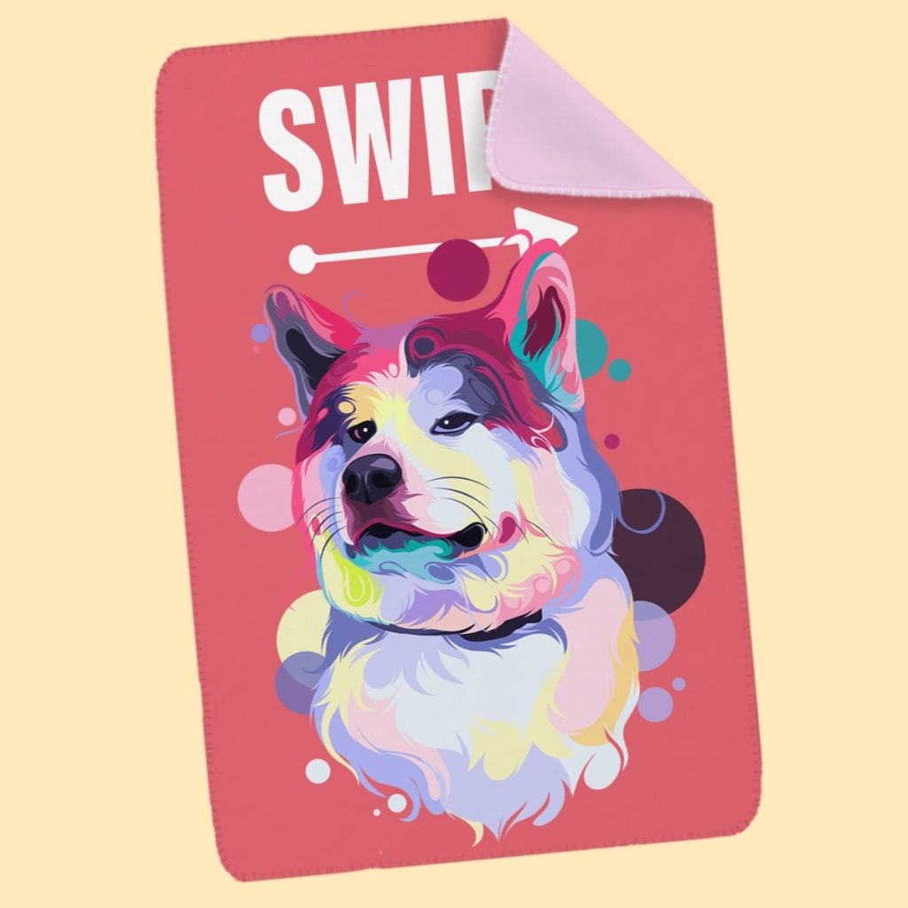 Pet Portraits | Custom Pastel Pop: Pet Portrait Fleece Blanket | Paw & Glory