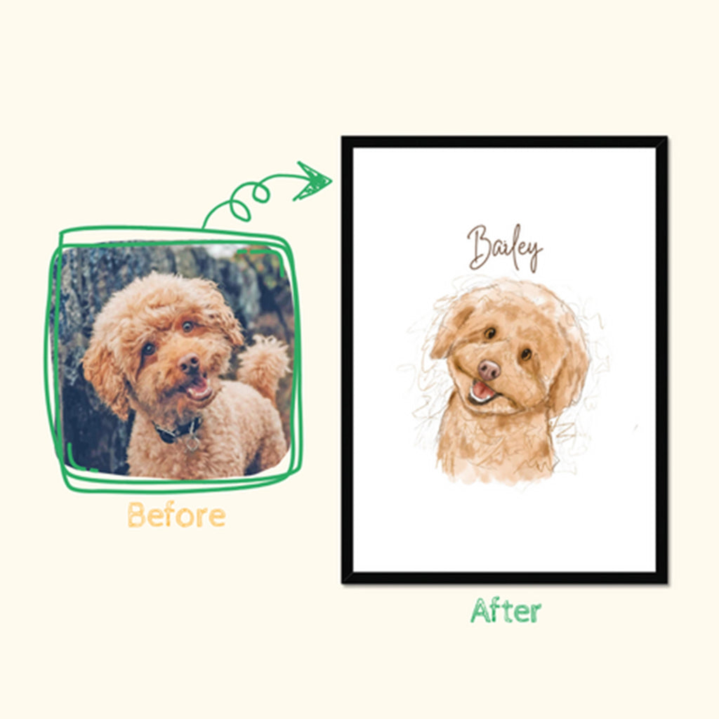 Pet Portraits | Custom Scribble: Pet Portrait | Paw & Glory