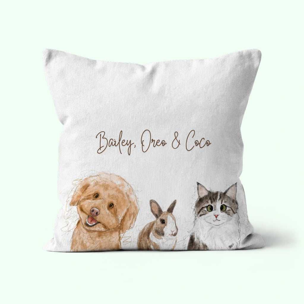 Pet Portraits | Custom Scribble: Pet Portrait Pillow | Paw & Glory