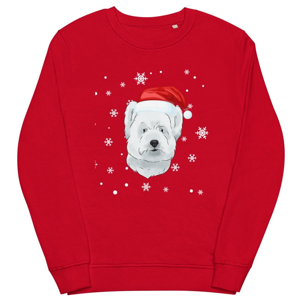 Pet Portraits | Custom Snowflakes and Santa Hat Pet Sweatshirt | Paw & Glory