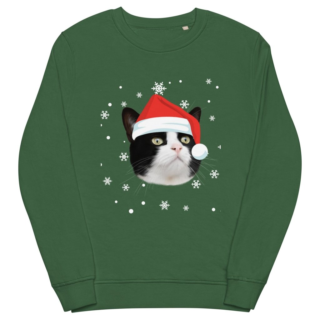 Pet Portraits | Custom Snowflakes and Santa Hat Pet Sweatshirt | Paw & Glory