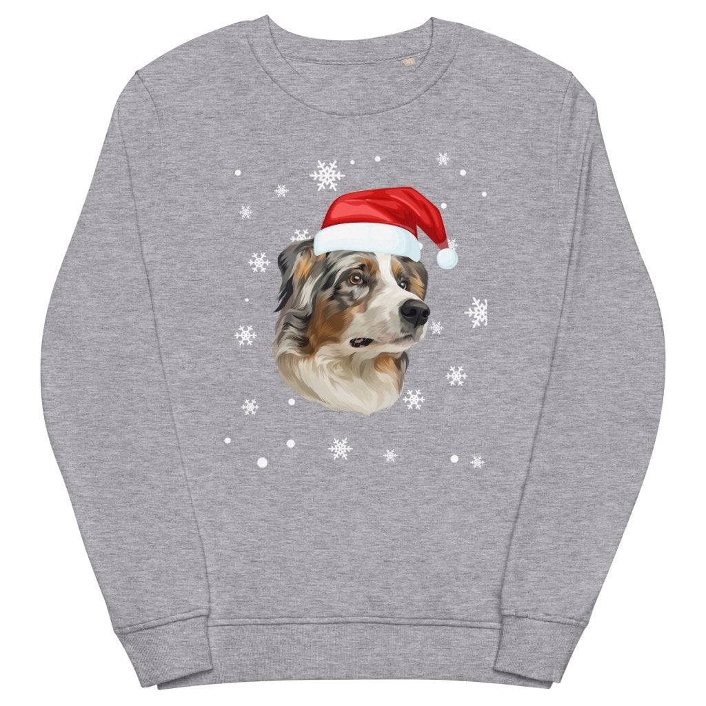 Pet Portraits | Custom Snowflakes and Santa Hat Pet Sweatshirt | Paw & Glory