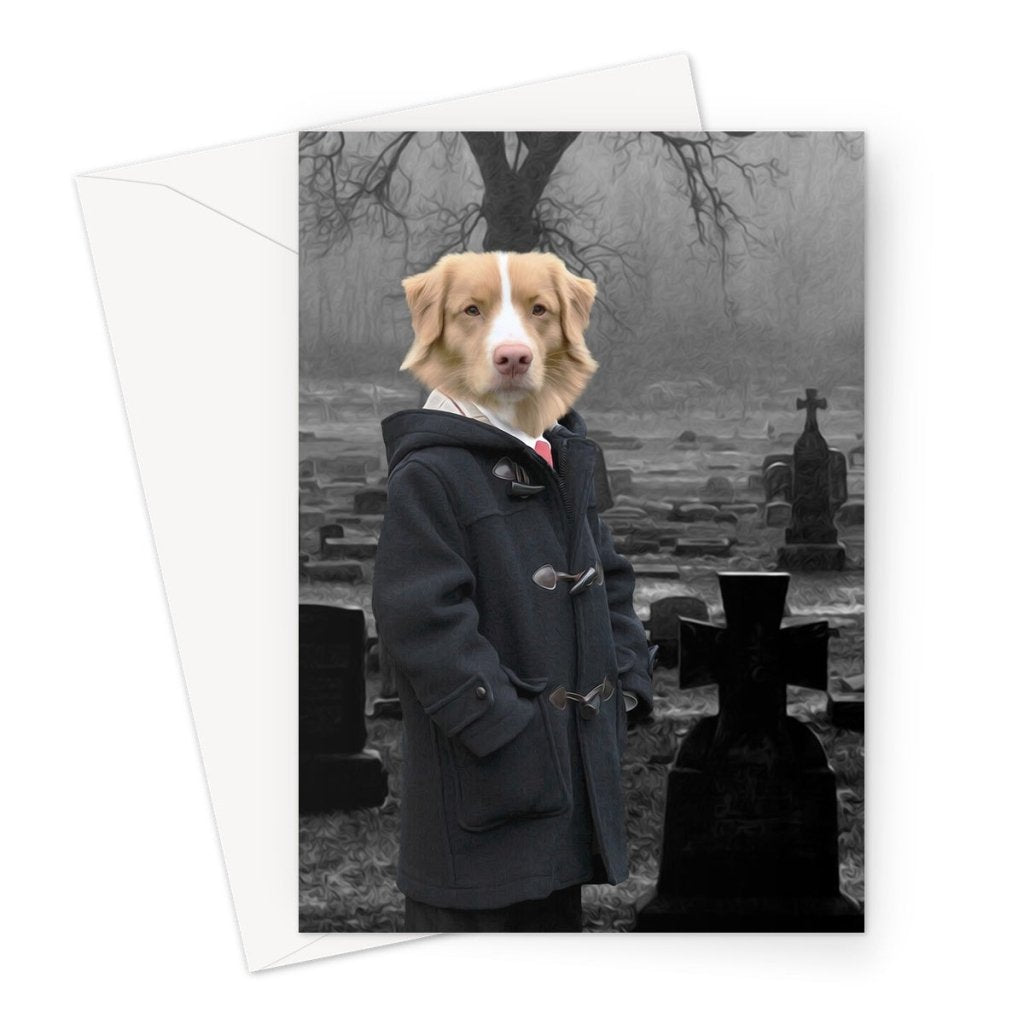 Pet Portraits | Damien (The Omen Inspired): Custom Pet Greeting Card | Paw & Glory