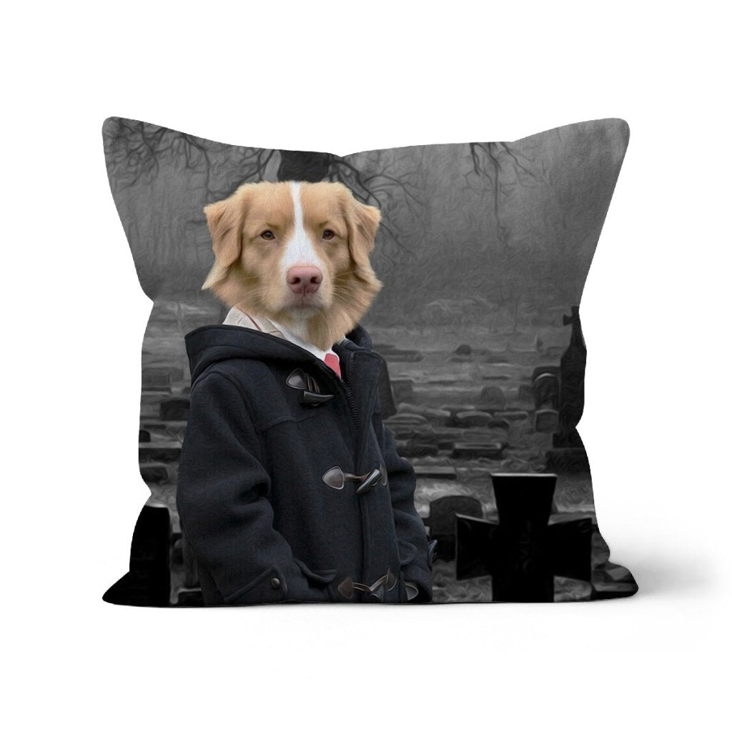 Pet Portraits | Damien (The Omen Inspired): Custom Pet Pillow | Paw & Glory