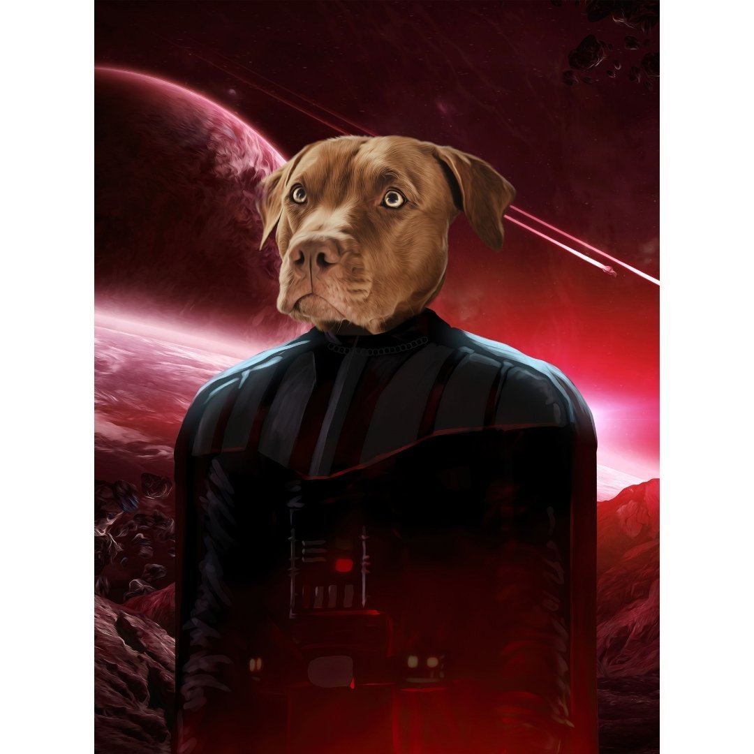 Pet Portraits | Darth Vadar (Star Wars Inspired): Custom Digital Download Pet Portrait | Paw & Glory