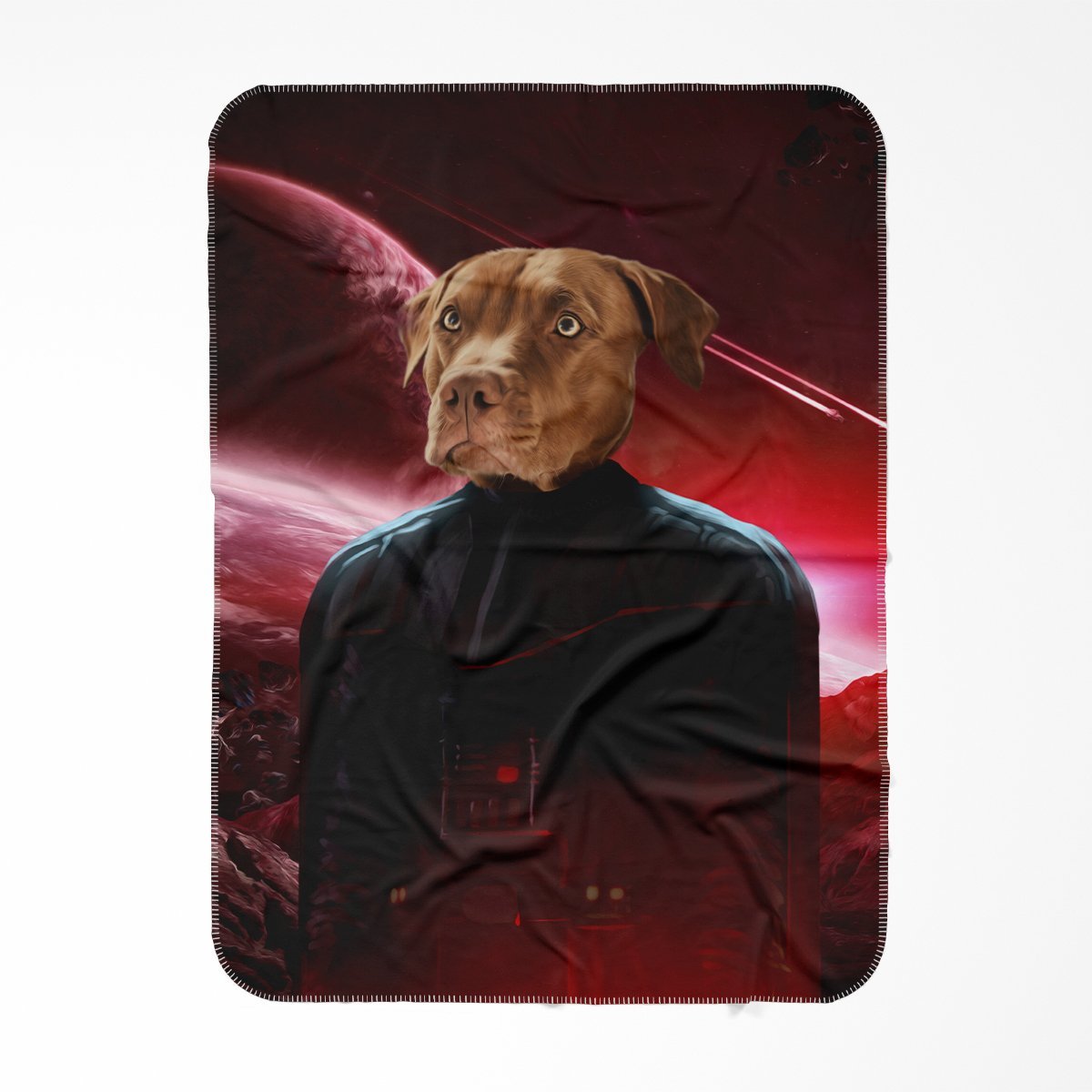 Pet Portraits | Darth Vadar (Star Wars Inspired): Custom Pet Blanket | Paw & Glory
