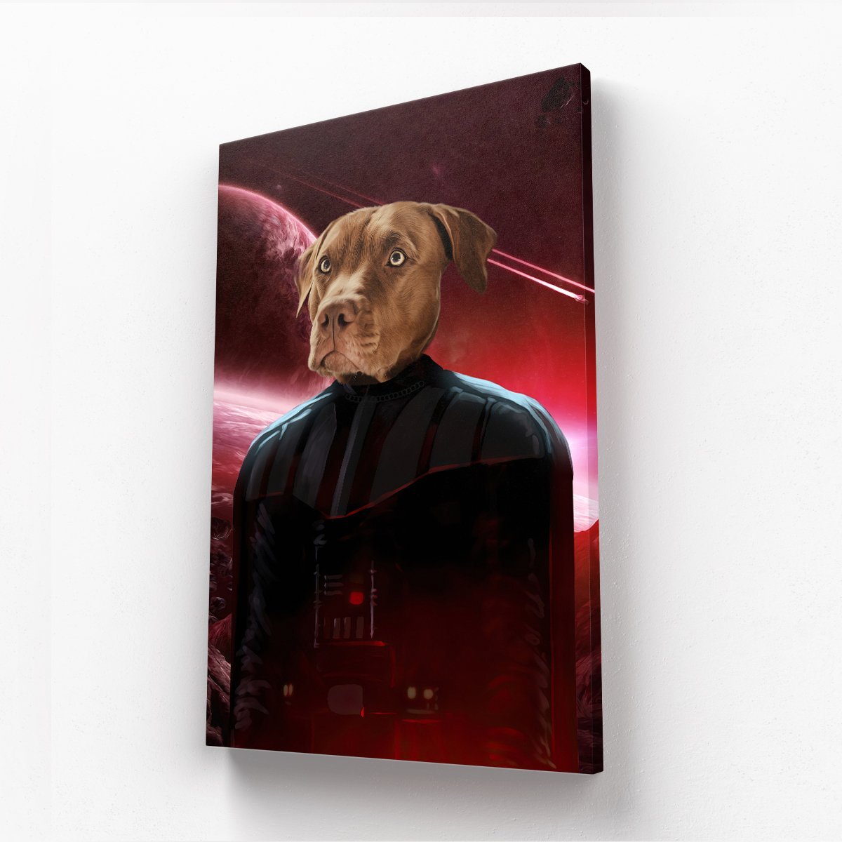 Pet Portraits | Darth Vadar (Star Wars Inspired): Custom Pet Canvas | Paw & Glory