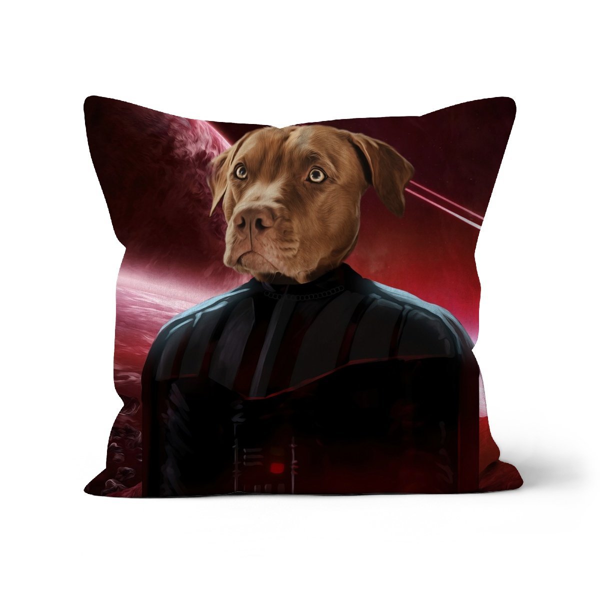 Pet Portraits | Darth Vadar (Star Wars Inspired): Custom Pet Pillow | Paw & Glory
