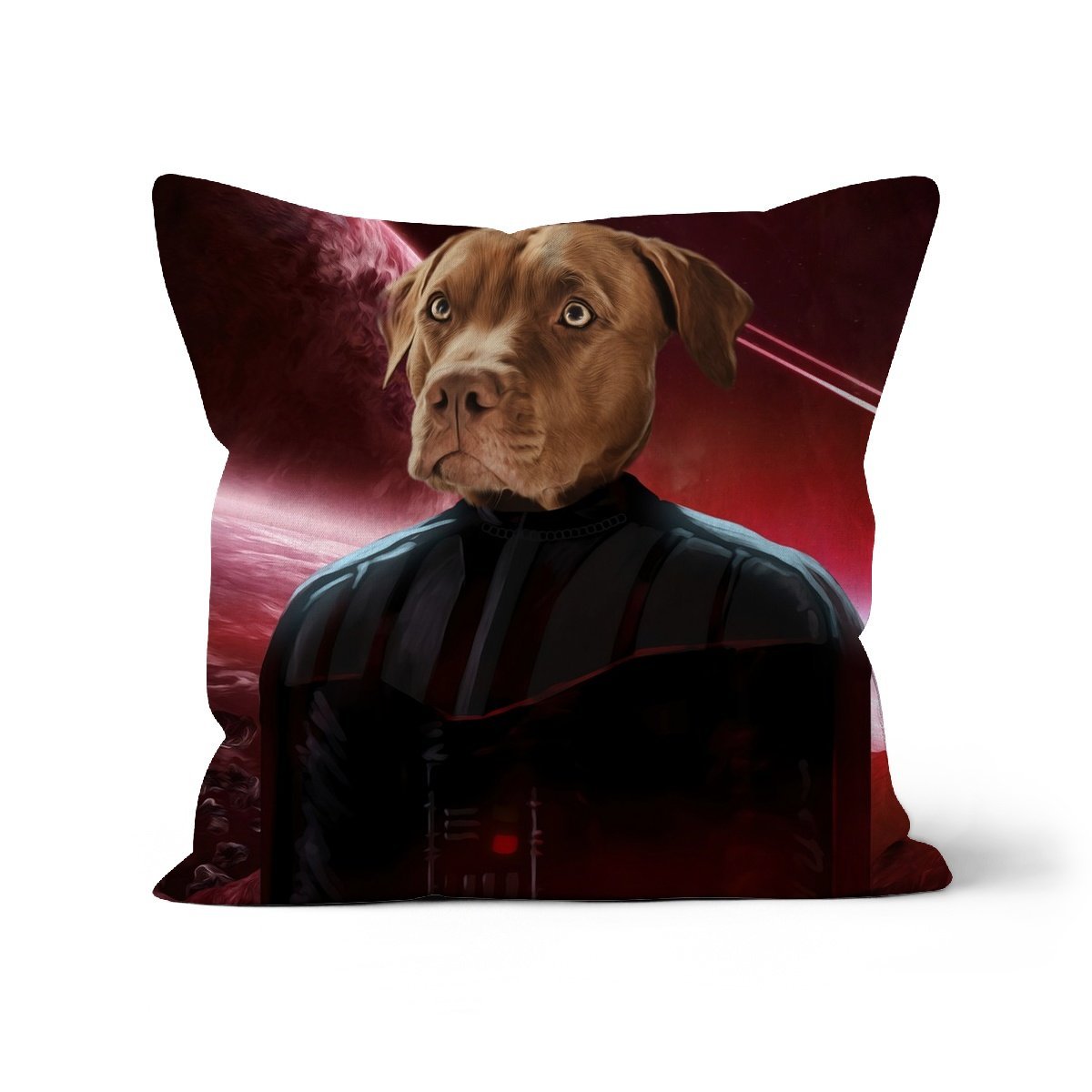 Pet Portraits | Darth Vadar (Star Wars Inspired): Custom Pet Pillow | Paw & Glory