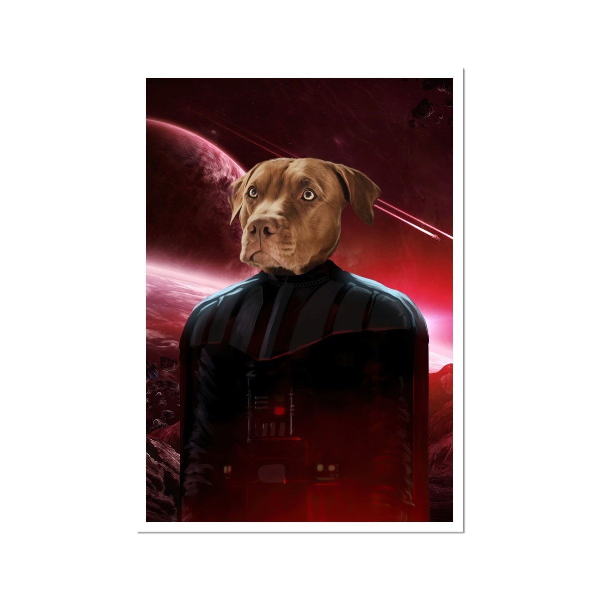 Pet Portraits | Darth Vadar (Star Wars Inspired): Custom Pet Poster | Paw & Glory