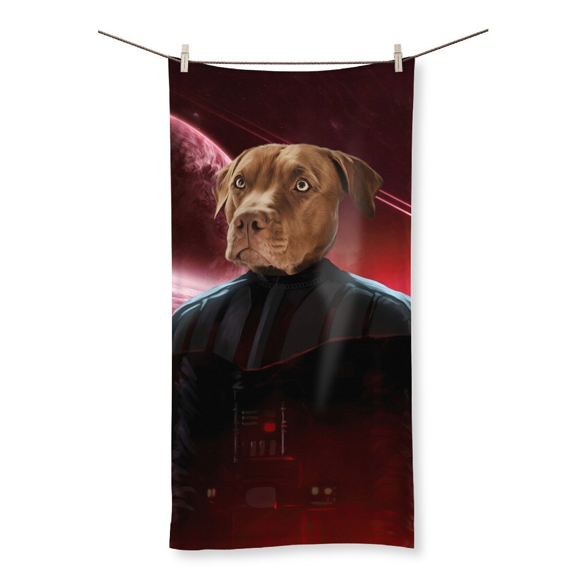 Pet Portraits | Darth Vadar (Star Wars Inspired): Custom Pet Towel | Paw & Glory