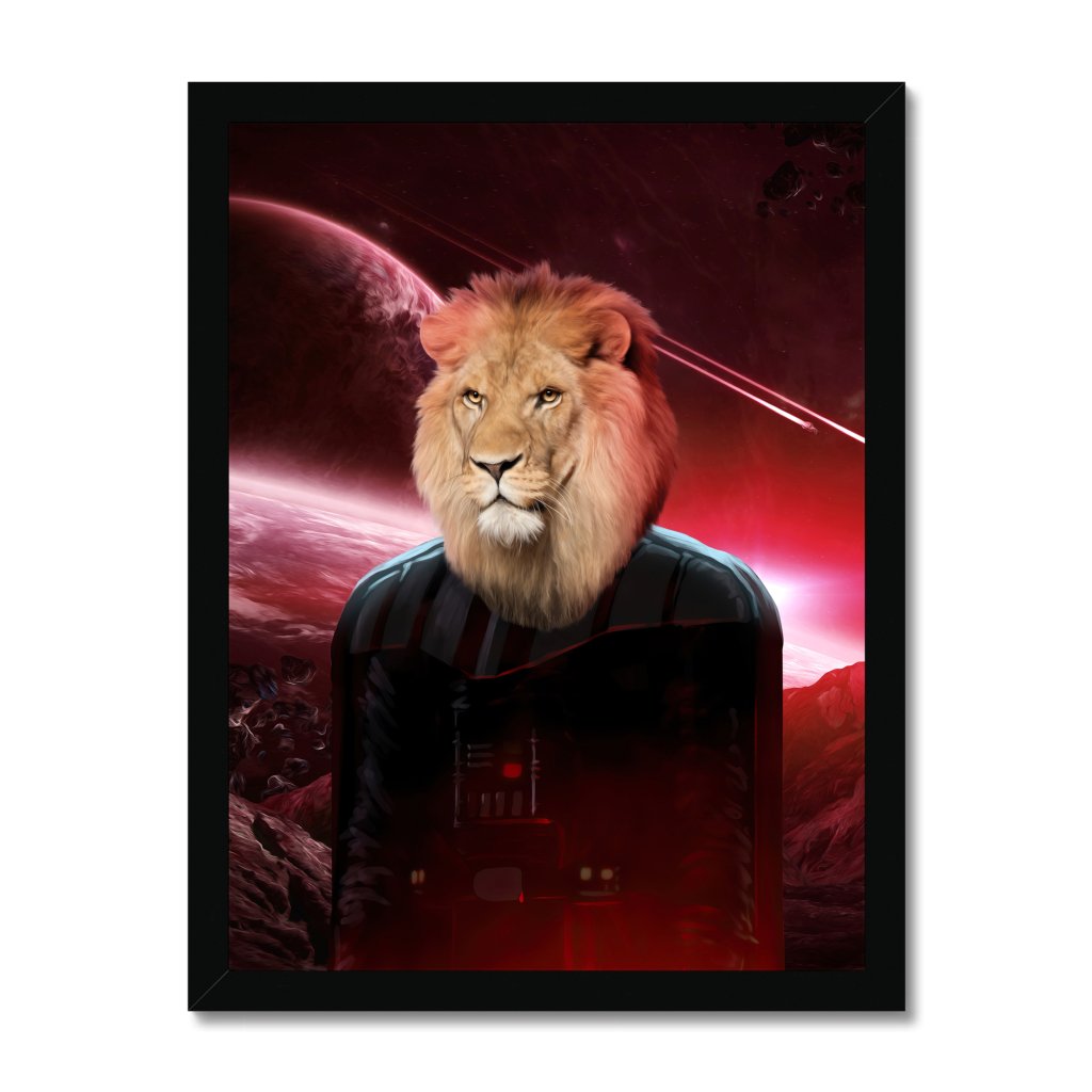 Pet Portraits | Darth Vadar (Starwars Inspired): Animal Art Framed Portrait | Paw & Glory