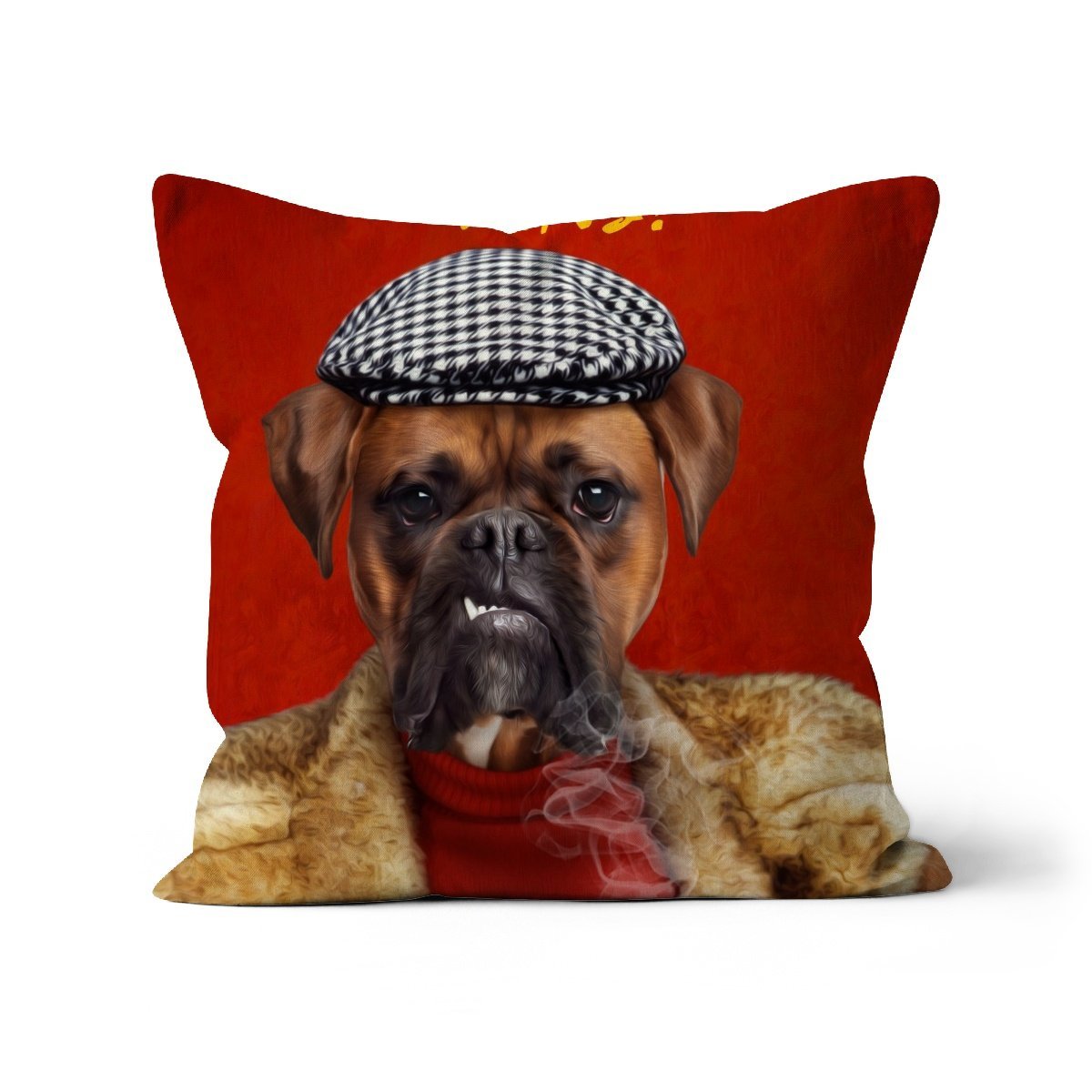 Pet Portraits | Delboy (Only Fools & Horses Inspired): Custom Pet Pillow | Paw & Glory