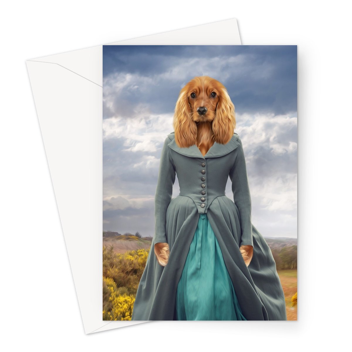 Regency Lady Custom Pet Greeting Card | Personalised Pet Gift | Paw & Glory