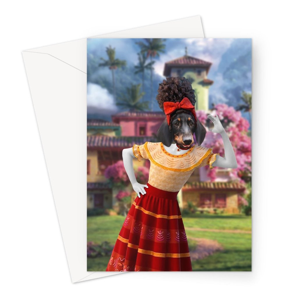 Pet Portraits | Dolores (Encanto Inspired): Custom Pet Greeting Card | Paw & Glory