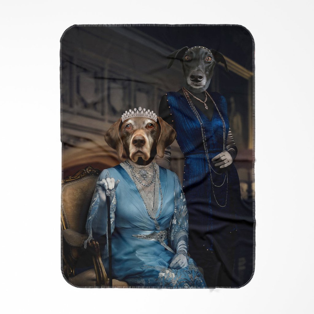 Pet Portraits | Dowager Countess & Lady Mary (Downton Abbey Inspired): Custom Pet Blanket | Paw & Glory